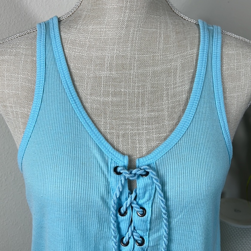 Ocean Drive M Blue Ribbed Tank - Picture 2 of 13